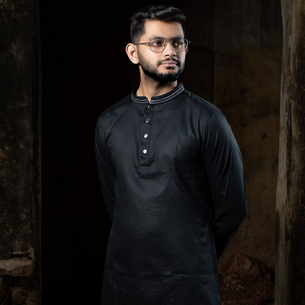 Premium Black Embrodiary Sharton Panjabi